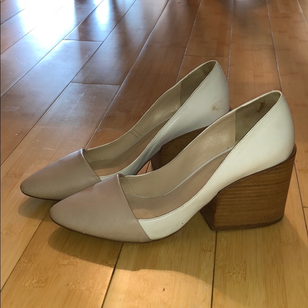 Two tone Chloe wood block heels